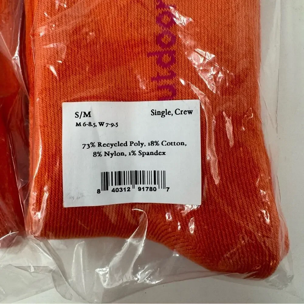 Outdoor Voices OV Comfort Crew Socks In Clementine Full‎ Cushion 7-9.5 or 6-8.5